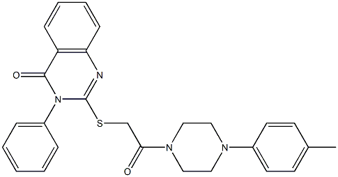 2-[[[[4-(4-Methylphenyl)piperazin-1-yl]carbonyl]methyl]thio]-3-phenylquinazolin-4(3H)-one Struktur