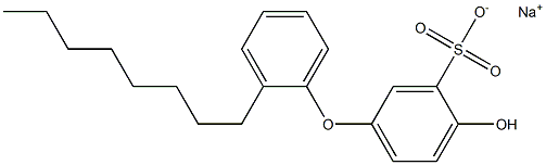 4-Hydroxy-2'-octyl[oxybisbenzene]-3-sulfonic acid sodium salt Struktur