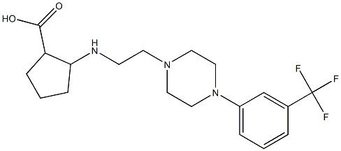 2-[2-[4-(3-Trifluoromethylphenyl)-1-piperazinyl]ethylamino]-1-cyclopentanecarboxylic acid Struktur