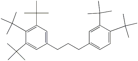 1-(3,4,5-Tri-tert-butylphenyl)-3-(3,4-di-tert-butylphenyl)propane Struktur