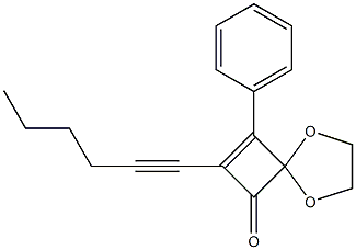 7-(1-Hexynyl)-8-phenyl-1,4-dioxaspiro[4.3]oct-7-en-6-one Struktur