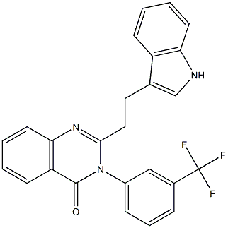 2-[2-(1H-Indol-3-yl)ethyl]-3-(3-trifluoromethylphenyl)quinazolin-4(3H)-one Struktur