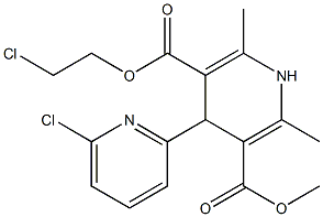 4-(6-Chloropyridin-2-yl)-1,4-dihydro-2,6-dimethylpyridine-3,5-dicarboxylic acid 3-methyl 5-(2-chloroethyl) ester Struktur