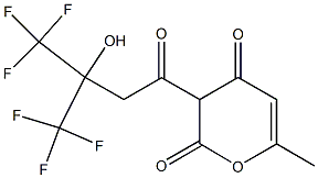 3-(3-Hydroxy-4,4,4-trifluoro-3-trifluoromethylbutyryl)-6-methyl-2H-pyran-2,4(3H)-dione Struktur