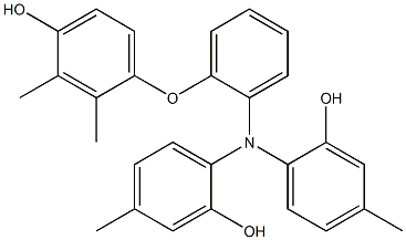 N,N-Bis(2-hydroxy-4-methylphenyl)-2-(4-hydroxy-2,3-dimethylphenoxy)benzenamine Struktur