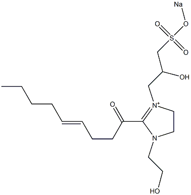 1-(2-Hydroxyethyl)-3-[2-hydroxy-3-(sodiooxysulfonyl)propyl]-2-(4-nonenoyl)-2-imidazoline-3-ium Struktur