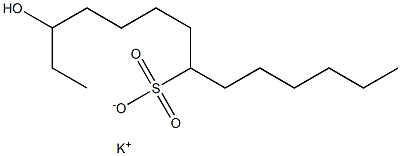 12-Hydroxytetradecane-7-sulfonic acid potassium salt Struktur