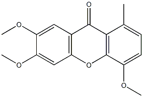 1-Methyl-4,6,7-trimethoxy-9H-xanthen-9-one Struktur