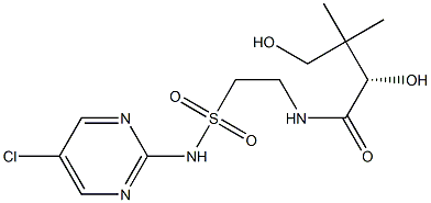 [S,(-)]-N-[2-[(5-Chloro-2-pyrimidinyl)sulfamoyl]ethyl]-2,4-dihydroxy-3,3-dimethylbutyramide Struktur