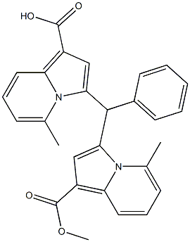 3,3'-Benzylidenebis(5-methylindolizine-1-carboxylic acid methyl) ester Struktur