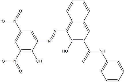 3-Hydroxy-4-(2-hydroxy-3,5-dinitrophenylazo)-N-phenyl-2-naphthalenecarboxamide Struktur