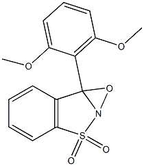 7b-(2,6-Dimethoxyphenyl)-7bH-oxazirino[2,3-b][1,2]benzisothiazole 3,3-dioxide Struktur