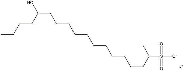 14-Hydroxyoctadecane-2-sulfonic acid potassium salt Struktur