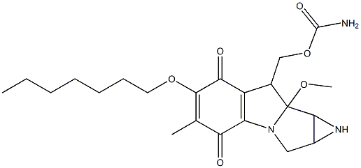 8-[[(Aminocarbonyl)oxy]methyl]-1,1a,2,8,8a,8b-hexahydro-6-heptyloxy-8a-methoxy-5-methylazirino[2',3':3,4]pyrrolo[1,2-a]indole-4,7-dione Struktur