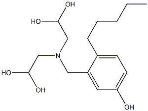 3-[Bis(2,2-dihydroxyethyl)aminomethyl]-4-pentylphenol Struktur