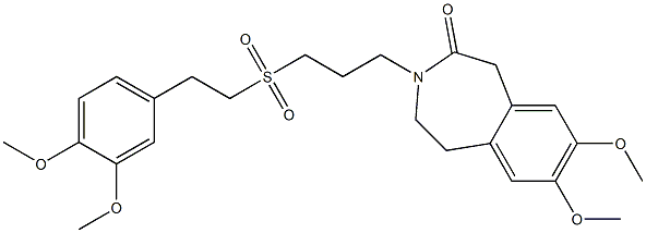 4,5-Dihydro-7,8-dimethoxy-3-[3-[2-(3,4-dimethoxyphenyl)ethylsulfonyl]propyl]-1H-3-benzazepin-2(3H)-one Struktur