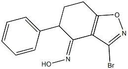 3-Bromo-4,5,6,7-tetrahydro-5-phenyl-1,2-benzisoxazol-4-one oxime Struktur