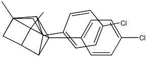 1,5-Bis(4-chlorophenyl)-3,4-dimethylpentacyclo[4.4.0.02,5.03,8.04,7]decane Struktur