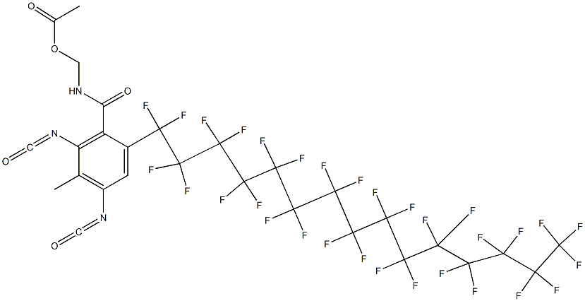 N-(Acetyloxymethyl)-2-(hentriacontafluoropentadecyl)-4,6-diisocyanato-5-methylbenzamide Struktur