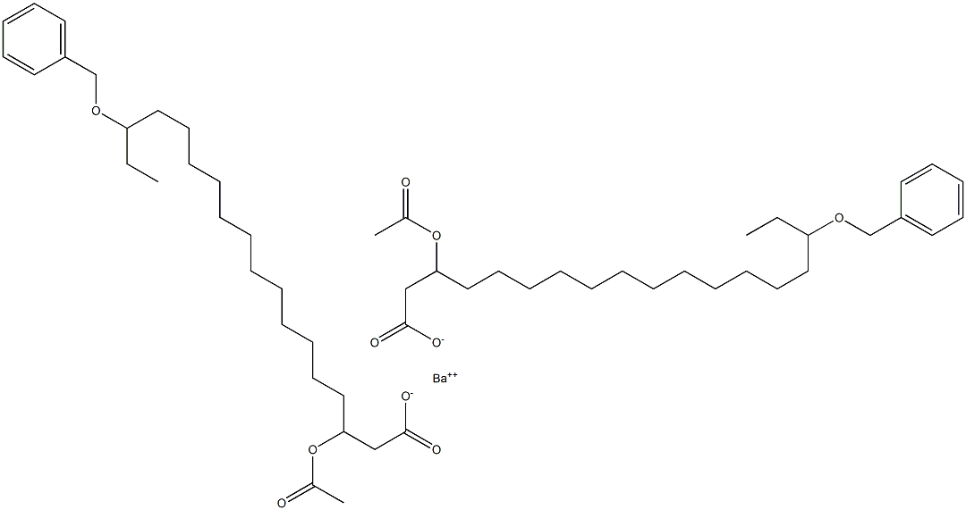 Bis(16-benzyloxy-3-acetyloxystearic acid)barium salt Struktur