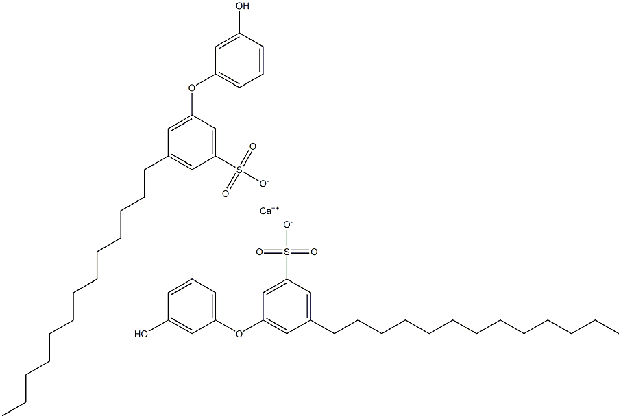 Bis(3'-hydroxy-5-tridecyl[oxybisbenzene]-3-sulfonic acid)calcium salt Struktur