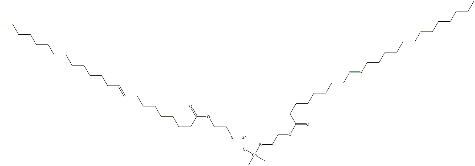 Bis[dimethyl[[2-(8-docosenylcarbonyloxy)ethyl]thio]stannyl] sulfide Struktur