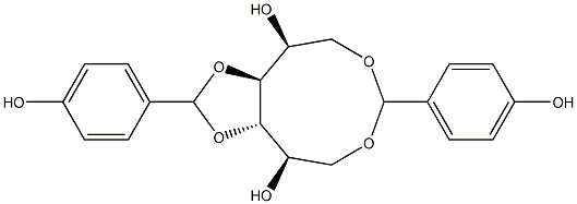 1-O,6-O:3-O,4-O-Bis(4-hydroxybenzylidene)-L-glucitol Struktur