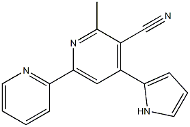 2-Methyl-4-(1H-pyrrol-2-yl)-6-(2-pyridinyl)pyridine-3-carbonitrile Struktur