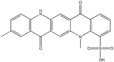 5,7,12,14-Tetrahydro-5,9-dimethyl-7,14-dioxoquino[2,3-b]acridine-4-sulfonic acid Struktur