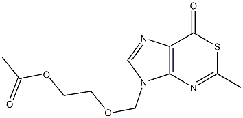 5-Methyl-3-[(2-acetoxyethoxy)methyl]imidazo[4,5-d][1,3]thiazin-7(3H)-one Struktur