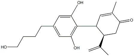 5-(4-Hydroxybutyl)-2-[(2R)-2-(1-methylethenyl)-4-oxo-5-methyl-5-cyclohexen-1-yl]benzene-1,3-diol Struktur