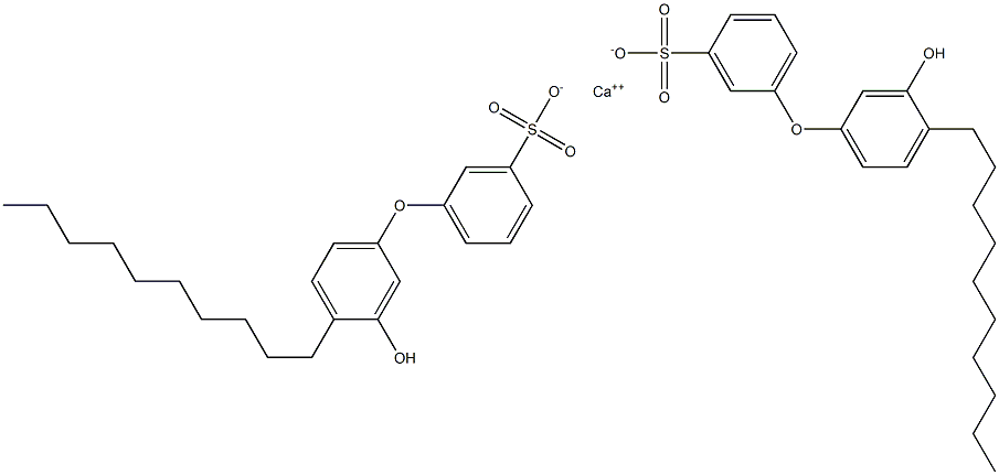 Bis(3'-hydroxy-4'-decyl[oxybisbenzene]-3-sulfonic acid)calcium salt Struktur