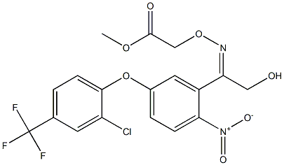 [[[1-[5-[2-Chloro-4-(trifluoromethyl)phenoxy]-2-nitrophenyl]-2-hydroxyethylidene]amino]oxy]acetic acid methyl ester Struktur