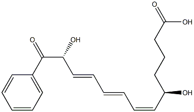 (5R,6Z,8E,10E,12R)-5,12-Dihydroxy-12-benzoyl-6,8,10-dodecatrienoic acid Struktur