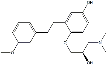 (2R)-3-(Dimethylamino)-1-[4-hydroxy-2-(3-methoxyphenethyl)phenoxy]-2-propanol Struktur