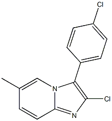 2-Chloro-6-methyl-3-(p-chlorophenyl)imidazo[1,2-a]pyridine Struktur