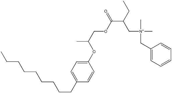 N,N-Dimethyl-N-benzyl-N-[2-[[2-(4-nonylphenyloxy)propyl]oxycarbonyl]butyl]aminium Struktur