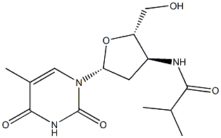 5-Methyl-3'-[isobutyrylamino]-2',3'-dideoxyuridine Struktur