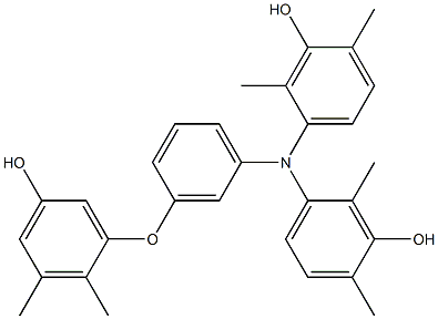 N,N-Bis(3-hydroxy-2,4-dimethylphenyl)-3-(5-hydroxy-2,3-dimethylphenoxy)benzenamine Struktur