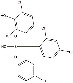 (3-Chlorophenyl)(2,4-dichlorophenyl)(4-chloro-2,3-dihydroxyphenyl)methanesulfonic acid Struktur