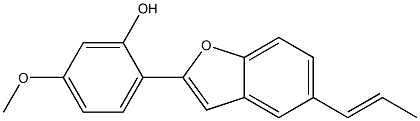 2-[5-[(E)-1-Propenyl]benzofuran-2-yl]-5-methoxyphenol Struktur