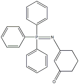 3-(Triphenylphosphoranylideneamino)-2-cyclohexene-1-one Struktur