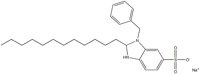 1-Benzyl-2,3-dihydro-2-dodecyl-1H-benzimidazole-6-sulfonic acid sodium salt Struktur