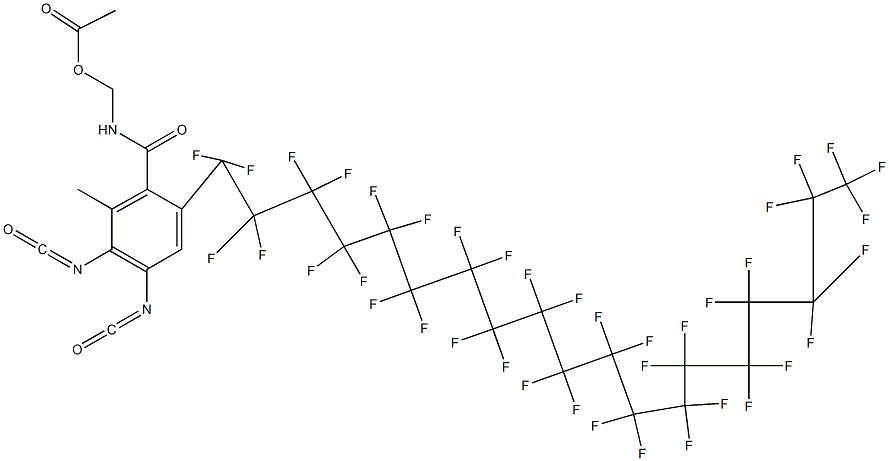 N-(Acetyloxymethyl)-2-(nonatriacontafluorononadecyl)-4,5-diisocyanato-6-methylbenzamide Struktur