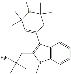 2-(2-Amino-2-methylpropyl)-1-methyl-3-(1,2,2,6,6-pentamethyl-1,2,3,6-tetrahydropyridin-4-yl)-1H-indole Struktur