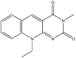 3-Methyl-10-ethylpyrimido[4,5-b]quinoline-2,4(3H,10H)-dione Struktur