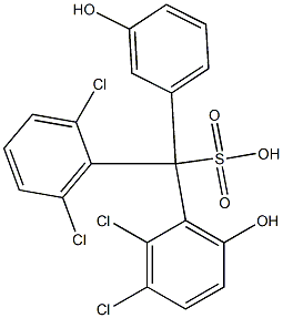 (2,6-Dichlorophenyl)(2,3-dichloro-6-hydroxyphenyl)(3-hydroxyphenyl)methanesulfonic acid Struktur