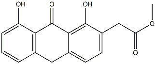 1,8-Dihydroxy-9,10-dihydro-9-oxoanthracene-2-acetic acid methyl ester Struktur