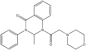 1-(Morpholinoacetyl)-2-methyl-3-phenyl-2,3-dihydro-4(1H)-quinazolinone Struktur