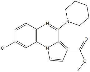 8-Chloro-4-piperidinopyrrolo[1,2-a]quinoxaline-3-carboxylic acid methyl ester Struktur